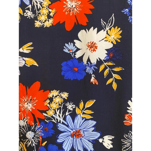 Old Navy Shift Dress LARGE PETITE Long Sleeves Navy Floral NEW - Picture 2 of 7